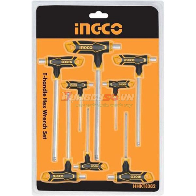 Bộ 8 chìa lục giác tay cầm chữ T INGCO HHKT8082