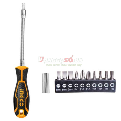 Bộ 12 tua vít thay đổi trục linh hoạt INGCO AKSDFL1208