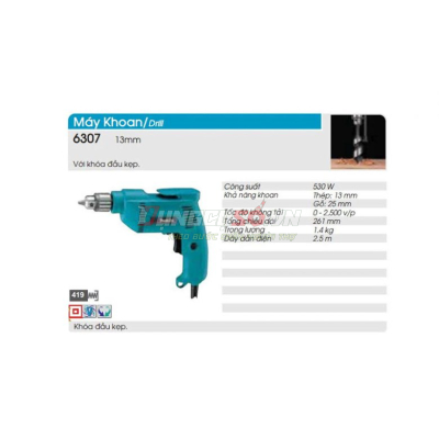 Máy khoan sắt 13mm Makita 6307