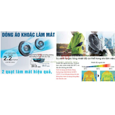 Áo khoác sưởi ấm pin size XL 18V/14.4V Makita DCJ206YXL