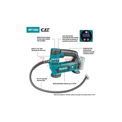 Thân máy bơm hơi pin 12V max Makita MP100DZ