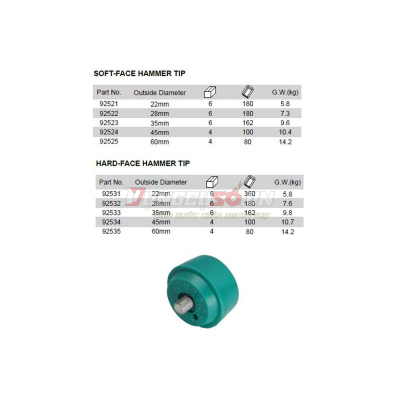 Đầu búa nhựa cứng 45mm Sata 92534