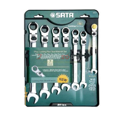 Bộ cờ lê lắc léo tự động có chốt khóa 7 chi tiết Sata 09043