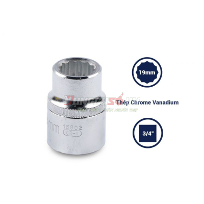 Đầu tuýp 12 cạnh 3/4in – 19mm Sata 16602