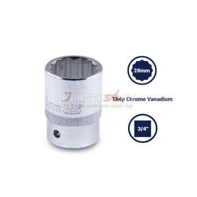 Đầu tuýp 12 cạnh 3/4in – 28mm Sata 16610