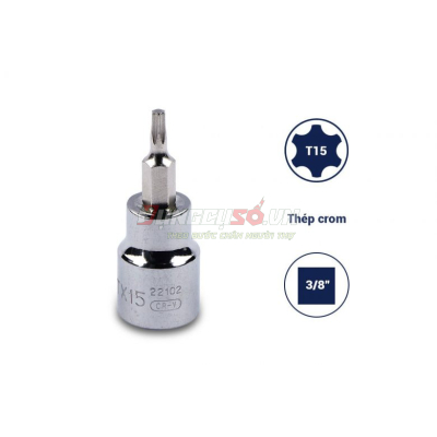 Đầu tuýp mũi sao 3/8in – T15 Sata 22102