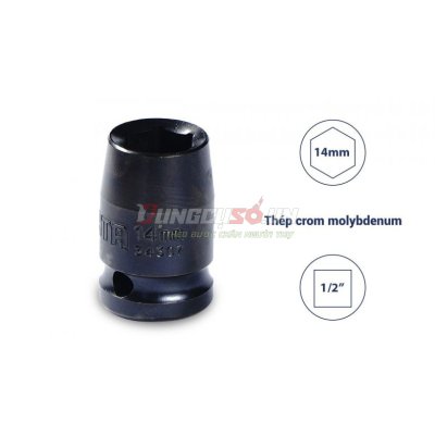 Đầu tuýp đen 6 cạnh 1/2in – 14mm Sata 34307