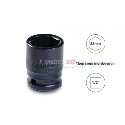 Đầu tuýp đen 6 cạnh 1/2in – 22mm Sata 34315