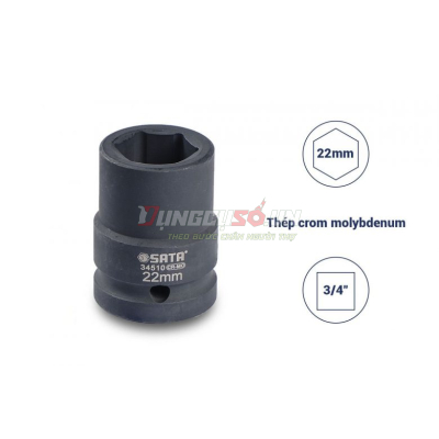 Đầu tuýp đen 6 cạnh 3/4in – 22mm Sata 34510