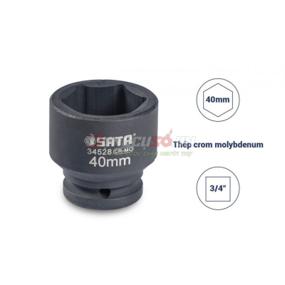 Đầu tuýp đen 6 cạnh 3/4in – 40mm Sata 34528