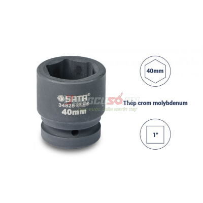 Đầu tuýp đen 6 cạnh 1in – 40mm Sata 34828