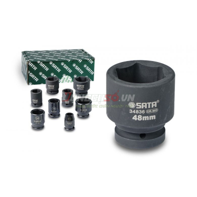 Đầu tuýp đen 6 cạnh 1in – 48mm Sata 34836