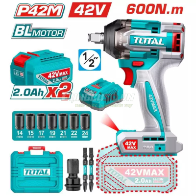 Máy siết bu lông không chổi than dùng pin TOTAL TIWLI42602 (42V)
