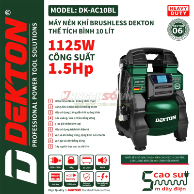 Máy nén khí không dầu 10L Dekton DK-AC10BL