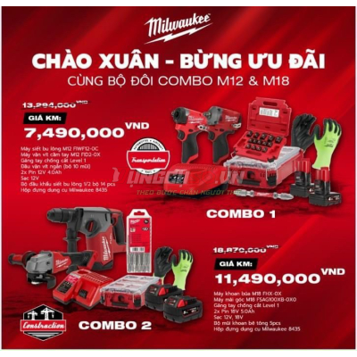 Bộ đôi combo M12 và M18 Milwaukee combo Chào xuân