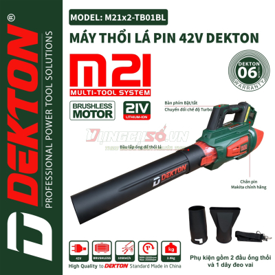 Máy thổi lá dùng pin Dekton M21x2-TB01BL (chưa pin và sạc)