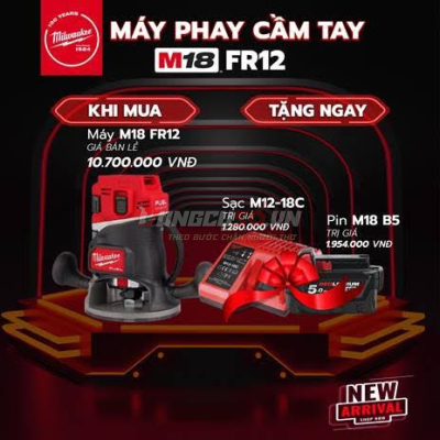Máy phay cầm tay dùng pin Milwaukee M18 FR12