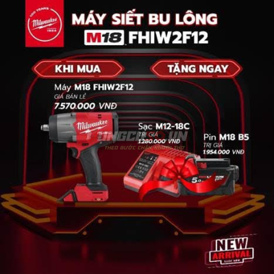 Máy siết bu lông pin 18V 2169Nm Milwaukee FHIWF2F12